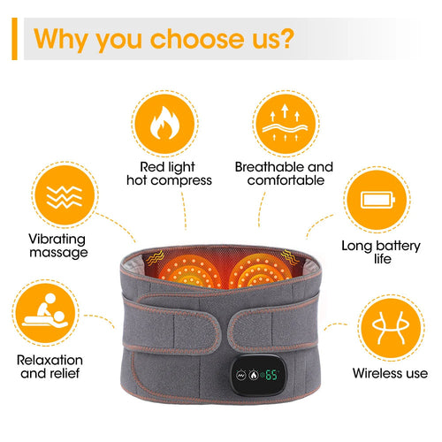 Compression Hip Heat Therapy Lumbar Brace - Back Support Massager